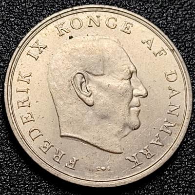 泉币菌-第77场-散币乐园场 丹麦1962年1克朗 皇冠 弗雷德里克九世国王 25.5mm