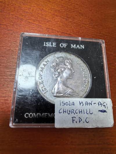 长老汇蛇年精选第三十五场拍卖 1974马恩丘吉尔1克朗铜镍币，原厂盒