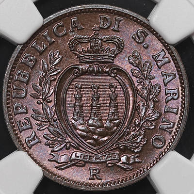 修遠堂世界钱币第八十期 - NGC MS64RB 1938年圣马力诺10分铜币
