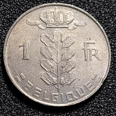 泉币菌-第74场-各国散币场 - 比利时1975年1法郎铜镍币（佛兰芒文版BELGIË），谷物女神