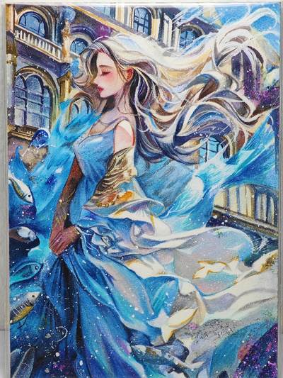 白泽拍卖卡牌手绘专场第22期中福卡展专场(离离暑云散，袅袅凉风起) - 2025 天定义工作室手绘卡 星海裙摆  予风亲签