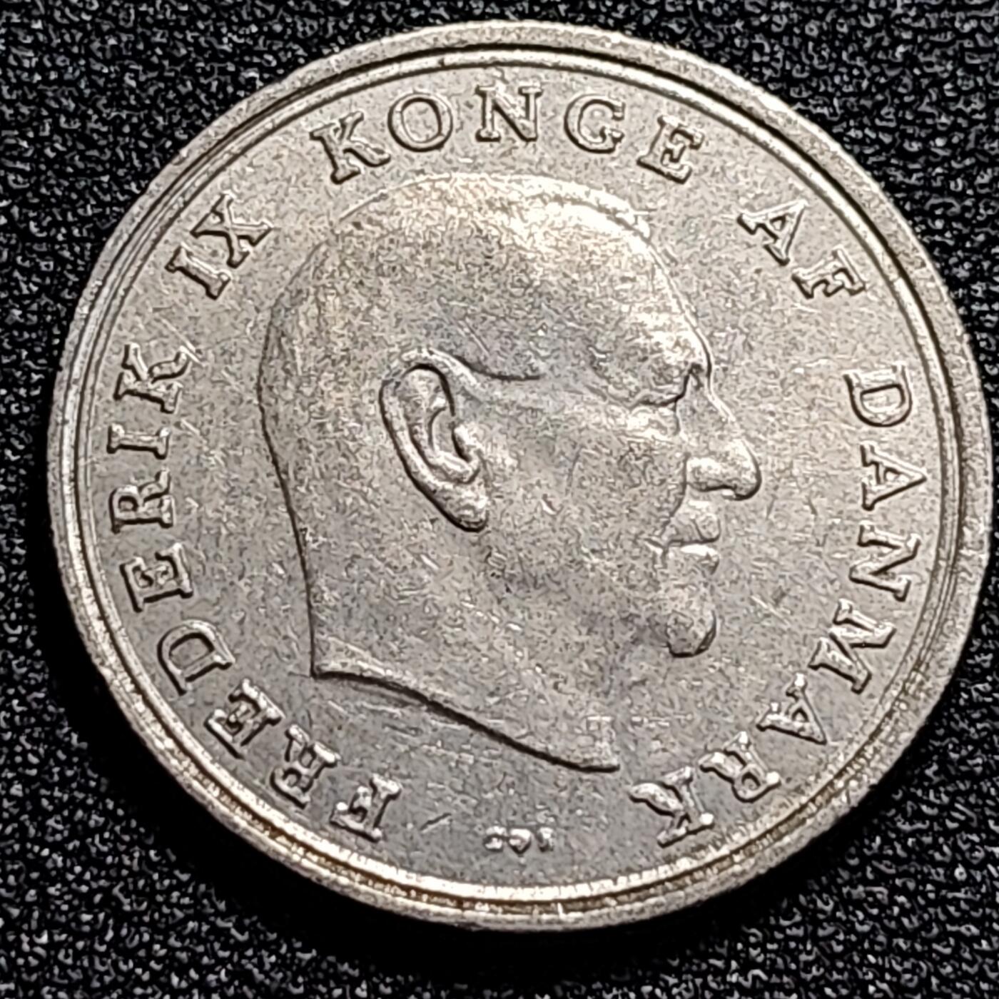 泉币菌-第74场-散币乐园 丹麦1967年5欧尔 皇冠 弗雷德里克九世国王 CS版 青铜币 24mm