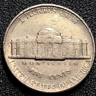 泉币菌-第77场-散币乐园场 美国1991年5美分纪念币 杰斐逊 及 故居蒙蒂塞洛庄园 21mm 