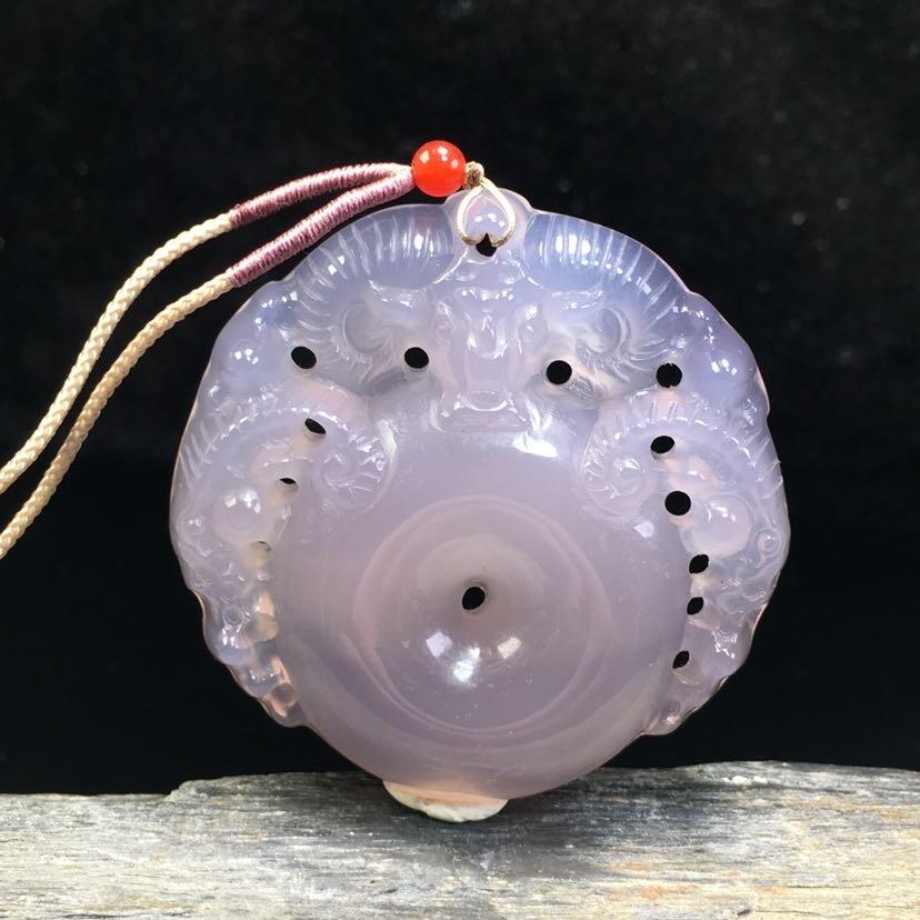 保山蒲缥冰紫三阳开泰平安扣吊坠(31066)尺寸52*52*10mm重量41.6g