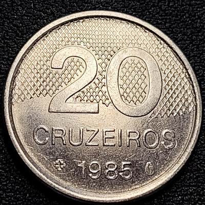 泉币菌-第75场-各国散币场 - 巴西1985年20克鲁塞不锈钢币 罗圣弗朗西斯科 德阿西斯教堂 26mm 