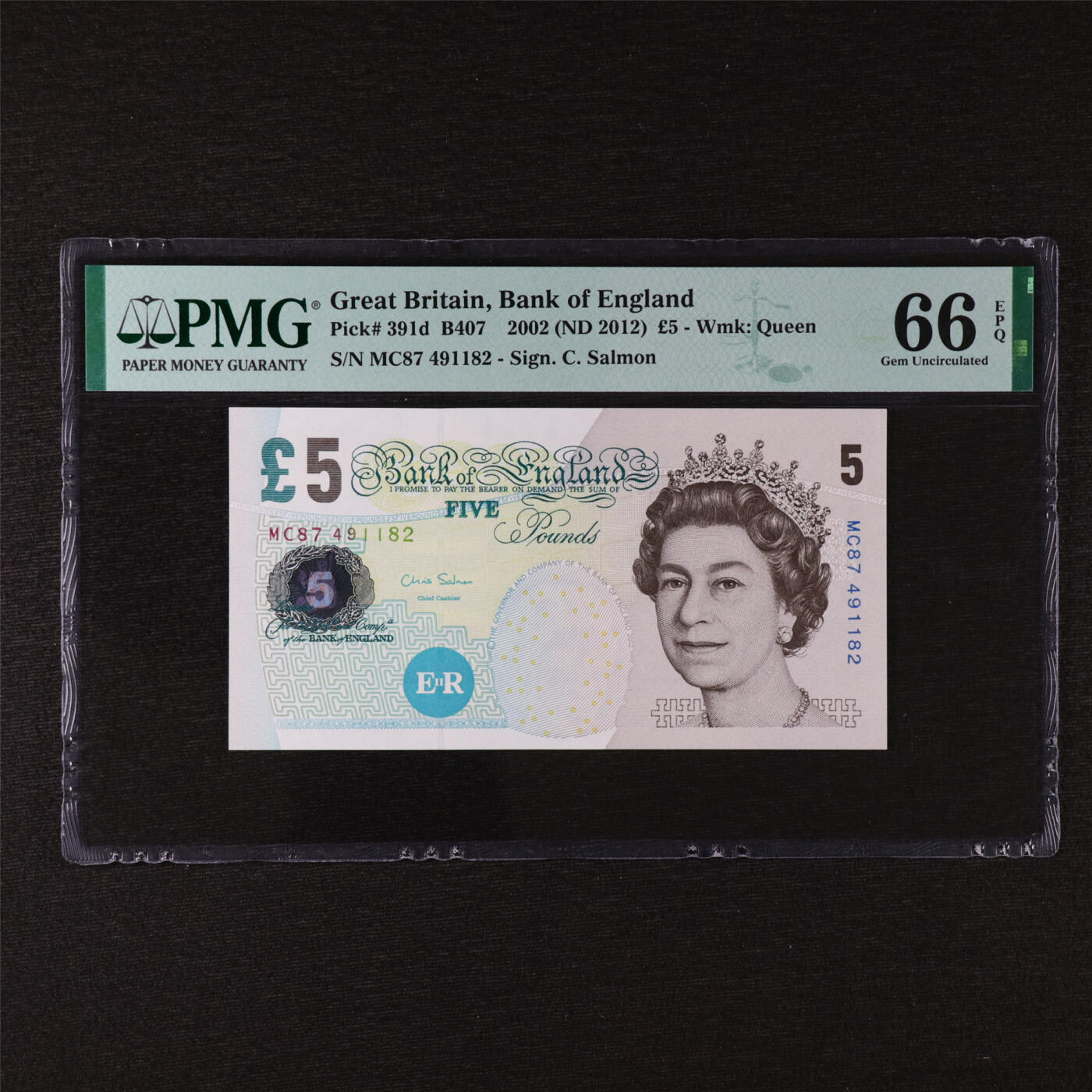 【亘邦集藏】第211期拍卖 2002年 英国5镑 PMG 66EPQ MC87 491182