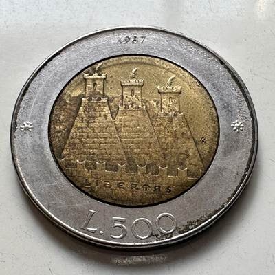🌹外币初藏🌹🐯2025年第86场  每周二四六晚8️⃣点 接代拍 - 圣马力诺1987年500里拉