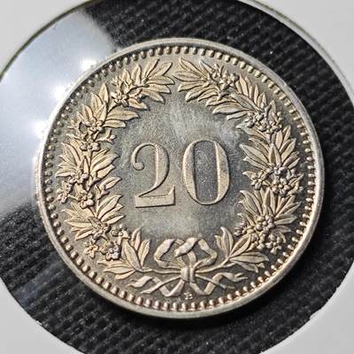 KK钱币收藏小铺 第317期 2月预留时间 周末发货 -  1991瑞士20分好品