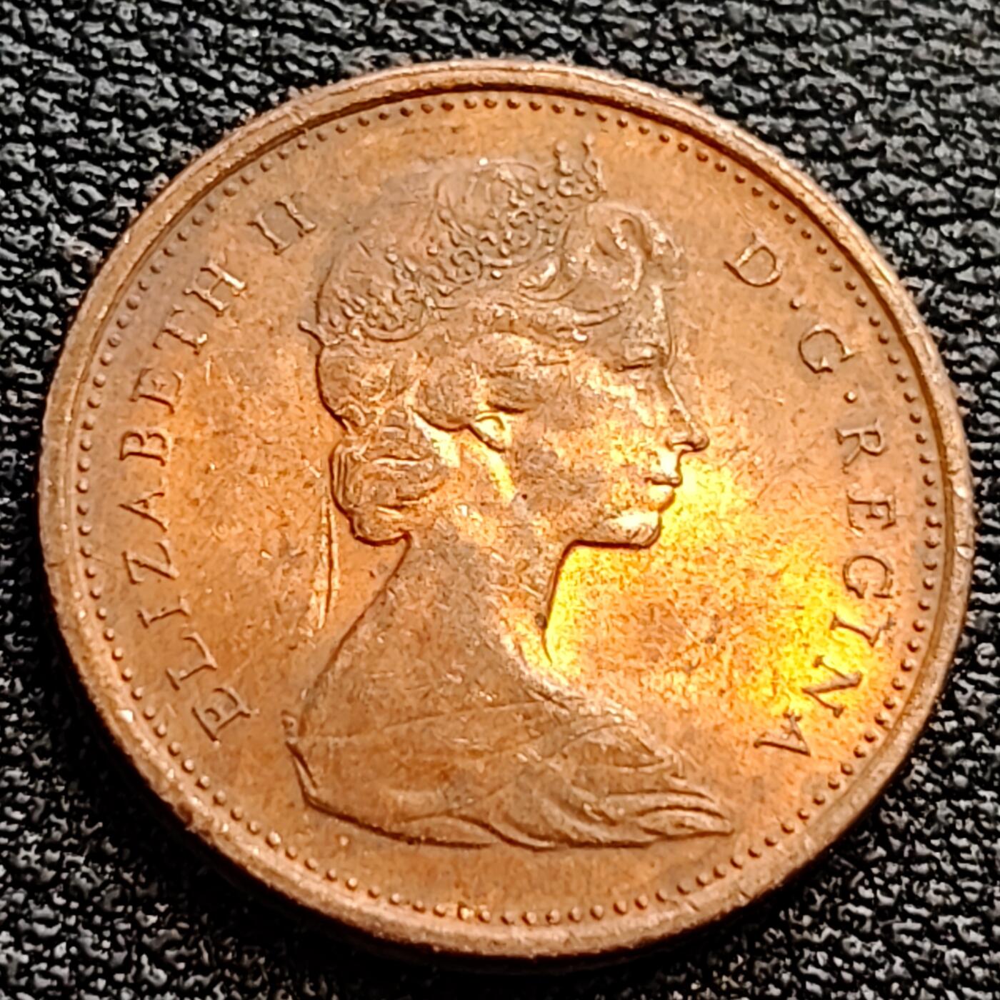 泉币菌-第75场-各国散币场 铜光美品 1967年 加拿大建国100周年 1分纪念版 伊丽莎白二世
