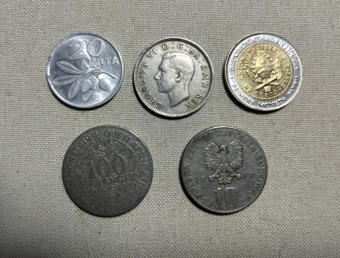 外国流通硬币5枚一组