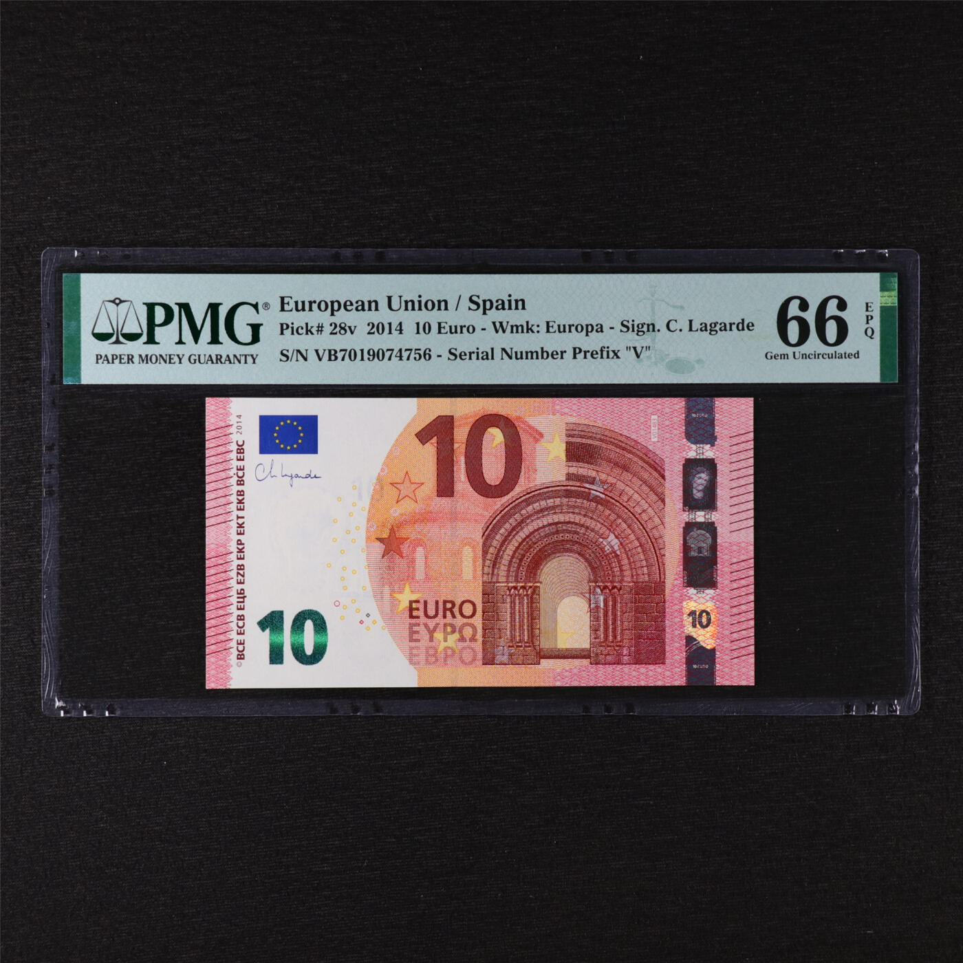 【亘邦集藏】第211期拍卖 2014年 欧盟-西班牙10欧元 PMG 66EPQ VB7044074756