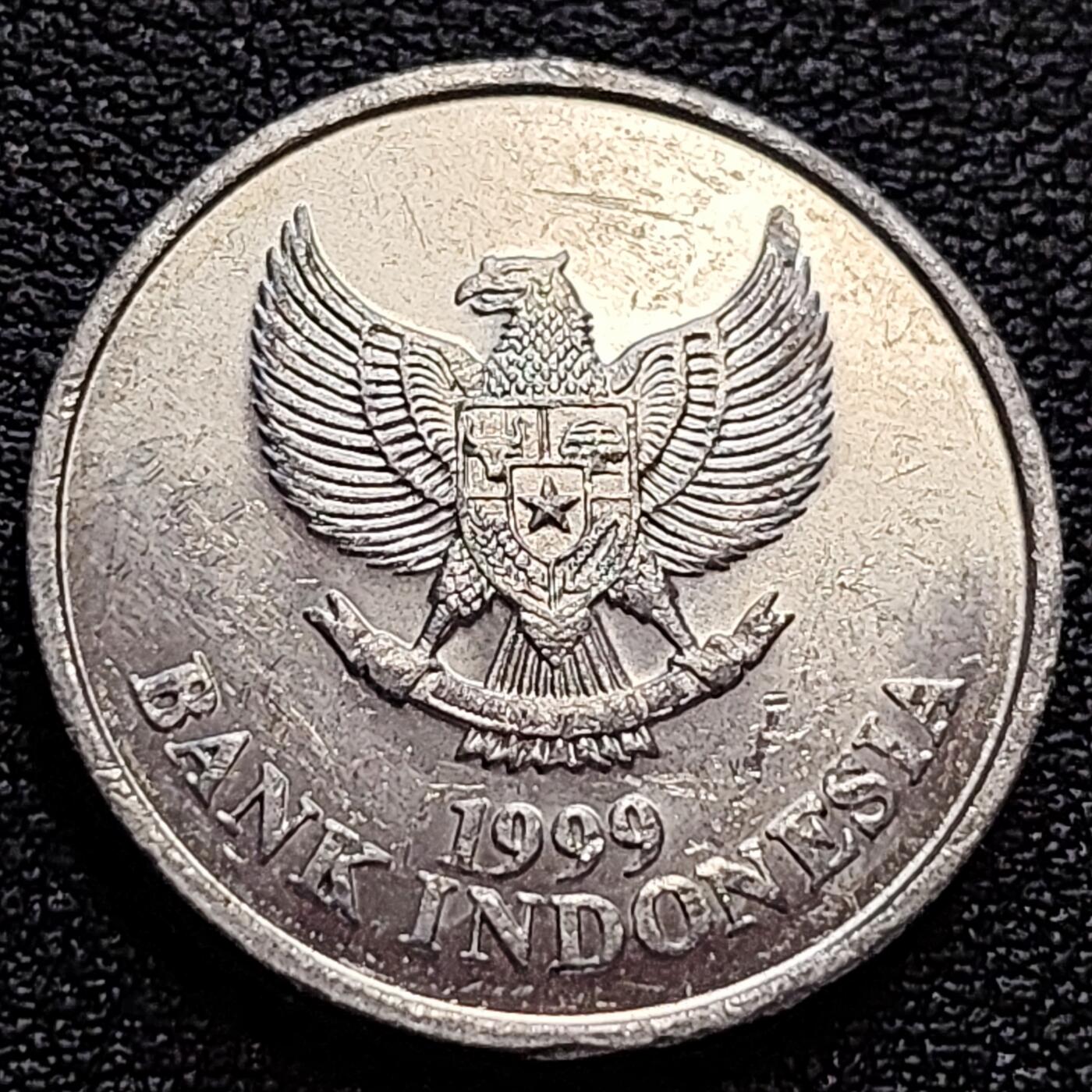 泉币菌-第76场-各国散币场 印度尼西亚100卢比铝币 凤头鹦鹉 23mm