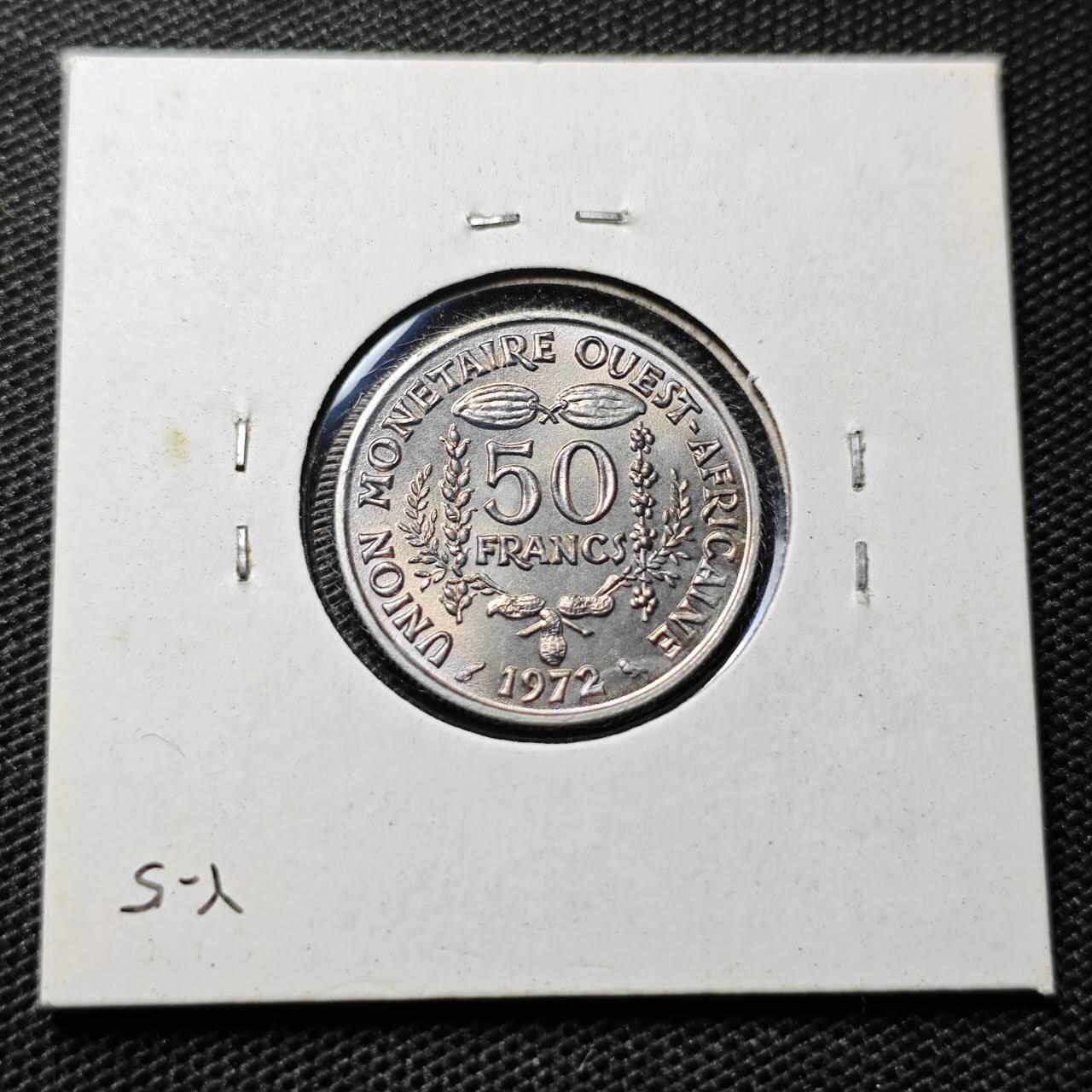 KK钱币收藏小铺 第318期 2月预留时间 周末发货  1972西非50法郎 好品