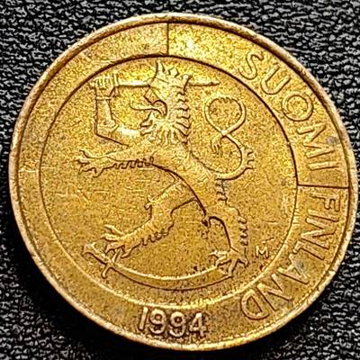 泉币菌-第78场-各国散币场 - 芬兰1994年1马克 狮子持剑 