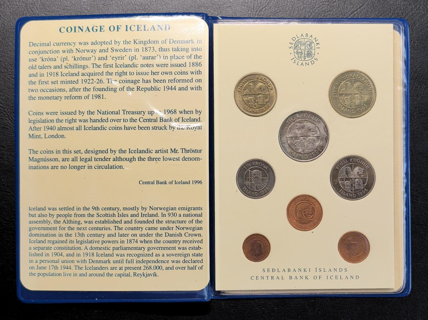 凡希社世界钱币微拍第三百零九期 1981冰岛流通版MINT SET八枚套原厂塑封。