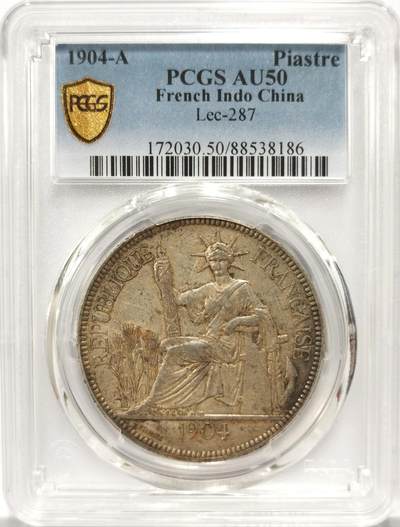 博洋堂世界钱币拍卖第134期（全场包邮） - PCGS AU50 法属印支1904年A版坐洋大银币，原汁原味