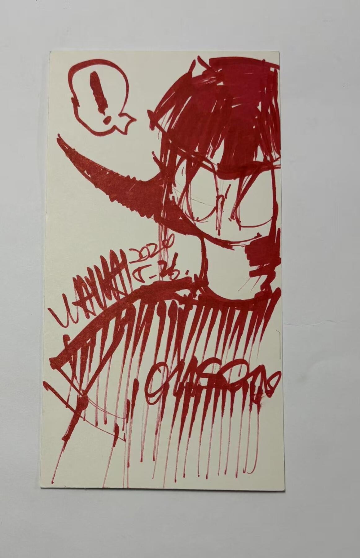 零元拍：歪歪亲笔签名亲绘原画色卡，尺寸：尺寸13X25CM，不是复制画哦