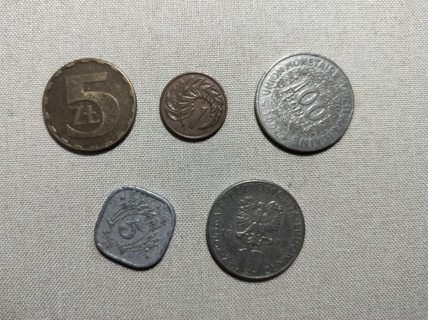 外国流通硬币5枚一组