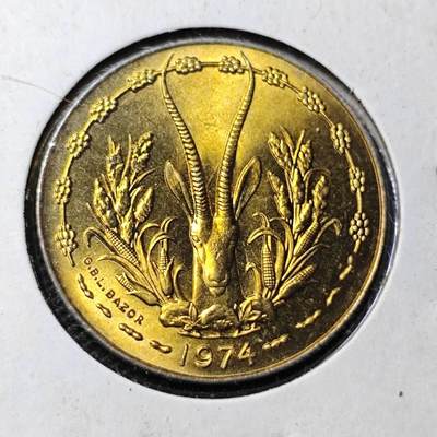 KK钱币收藏小铺 第318期 2月预留时间 周末发货 -  1974西非10法郎 签名版