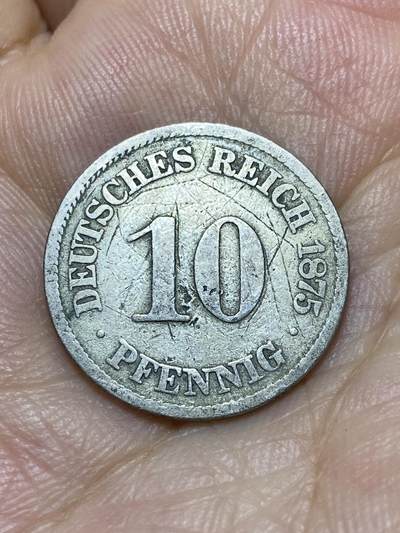 2025年第七十八场(总第一百零四场）外国好品散币(免佣金) - 德意志帝国1875年10芬尼(威廉一世时期，短翅鹰，J标汉堡造)