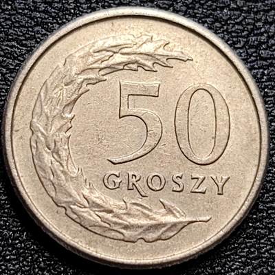 泉币菌-第76场-各国散币场 - 波兰1991年50格罗申 銅镍硬币 20.5毫米 3.94克 鹰