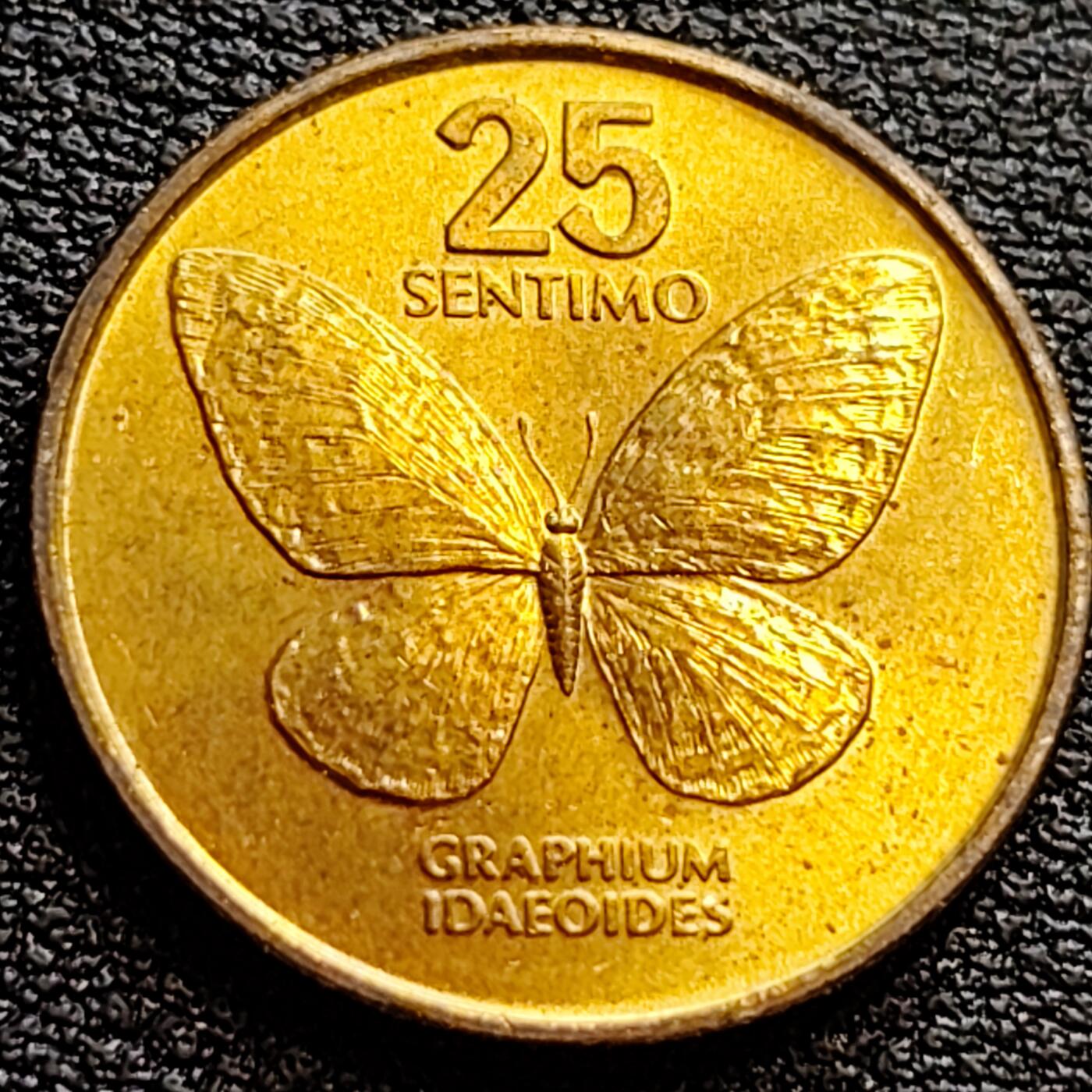 泉币菌-第75场-各国散币场 菲律宾25分铜币 1983年 蝴蝶 21mm