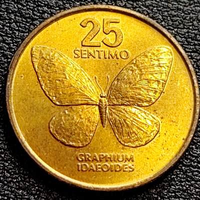 泉币菌-第75场-各国散币场 - 菲律宾25分铜币 1983年 蝴蝶 21mm