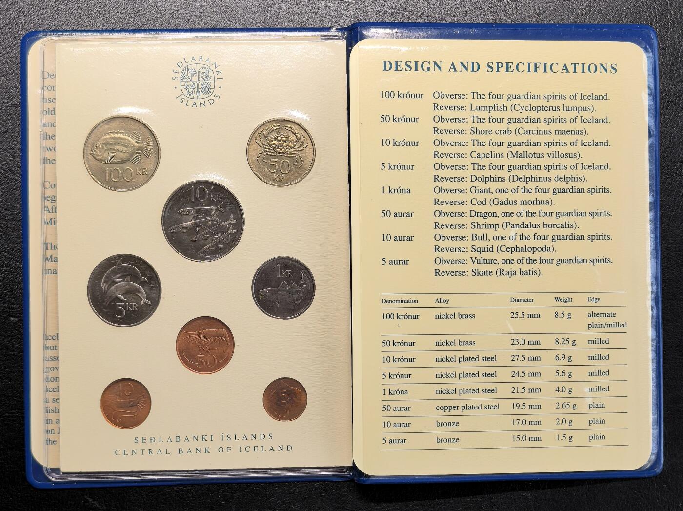 凡希社世界钱币微拍第三百零九期 1981冰岛流通版MINT SET八枚套原厂塑封。