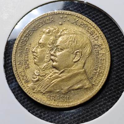 KK钱币收藏小铺 第318期 2月预留时间 周末发货 -  1922巴西500瑞斯铜币 好品