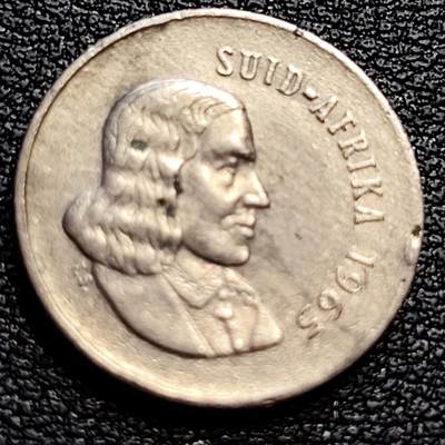 泉币菌-第77场-散币乐园场 南非1965年5分 国徽 鹮鸟 镍 17.3mm 