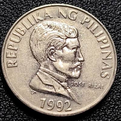 泉币菌-第77场-散币乐园场 菲律宾1比索硬币小版 国父瑞查 牛气冲天 21.6毫米 4.0克 