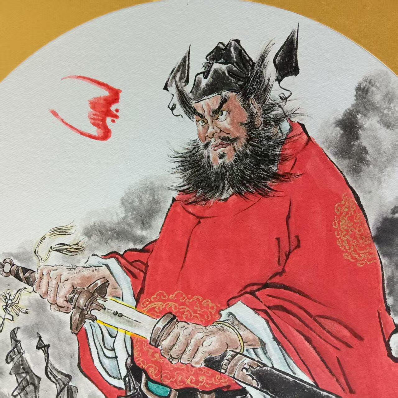 天玑星卡拍第112期《8.11周一截拍》持续收拍收评中 满赠卡需备注 【手绘画】张先军 钟馗 33×33CM 卡纸 该拍品需要单独到付寄出