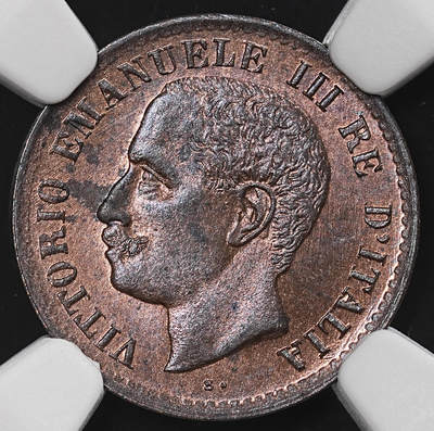 修遠堂世界钱币第八十期 - NGC MS63RB 1905年意大利1分铜币
