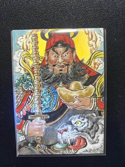 天玑星卡拍第112期《8.11周一截拍》持续收拍收评中 满赠卡需备注 - 【手绘卡】张先军 黑虎财神 赵公明 手绘卡