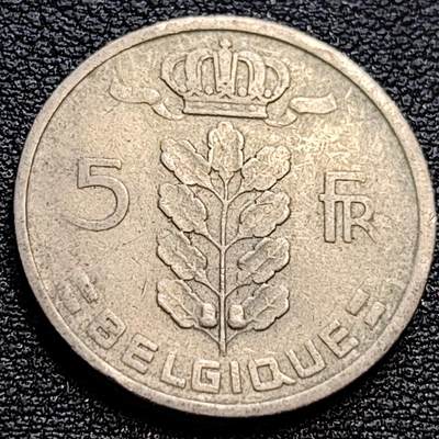 泉币菌-第76场-各国散币场 - 比利时1949年5法郎铜镍币（佛兰芒文版BELGIË），谷物女神，24mm