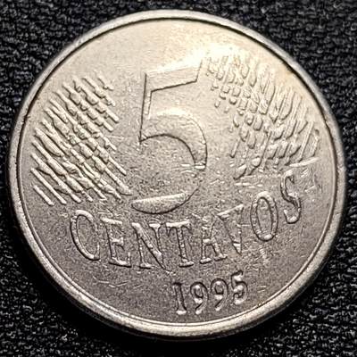 泉币菌-第77场-散币乐园场 1995年 巴西5分硬币 巴西女神