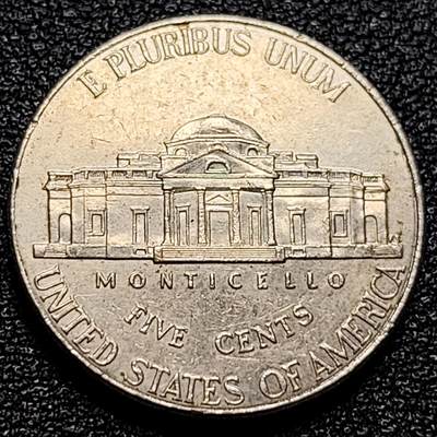 泉币菌-第77场-散币乐园场 美国2015年5美分纪念币 杰斐逊 及 故居蒙蒂塞洛庄园 21mm 