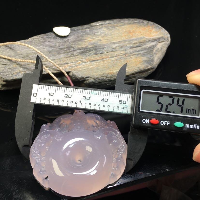 保山蒲缥冰紫三阳开泰平安扣吊坠(31066)尺寸52*52*10mm重量41.6g