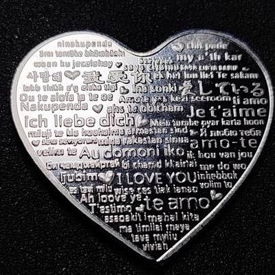 泉币菌-第84场-散币乐园场 纪念章 爱心 七夕 情人节玫瑰 厚2mm 尺寸如图 纪念品