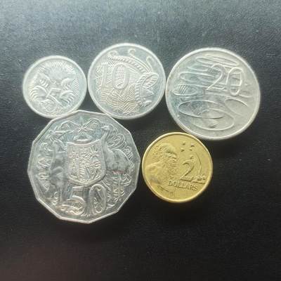 邮泉阁限时拍卖第二十一场 各国硬币专场（硬币在国外，这期结束后全部邮寄回国） - 澳大利亚老年版5枚