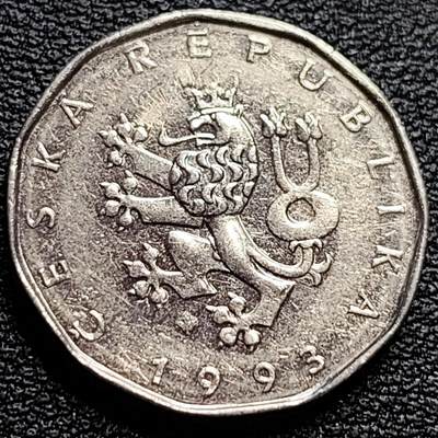 泉币菌-第84场-散币乐园场 1993年 捷克2克朗 双尾狮