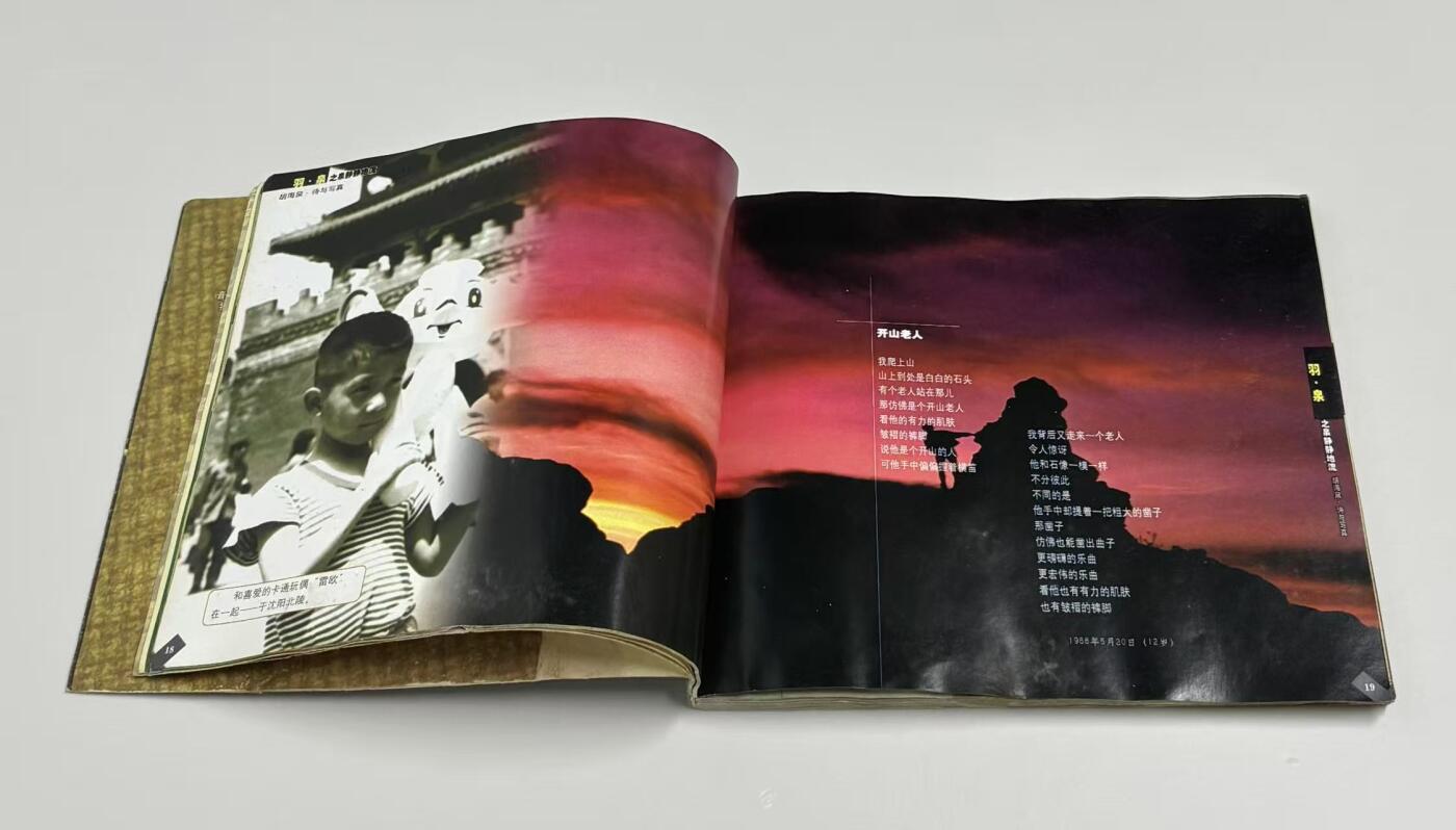 零元拍：胡海泉 亲笔签名 《羽泉之泉 静静的流 胡海泉诗与写真》23年前的签名书籍了，已经泛黄，时代的痕迹。