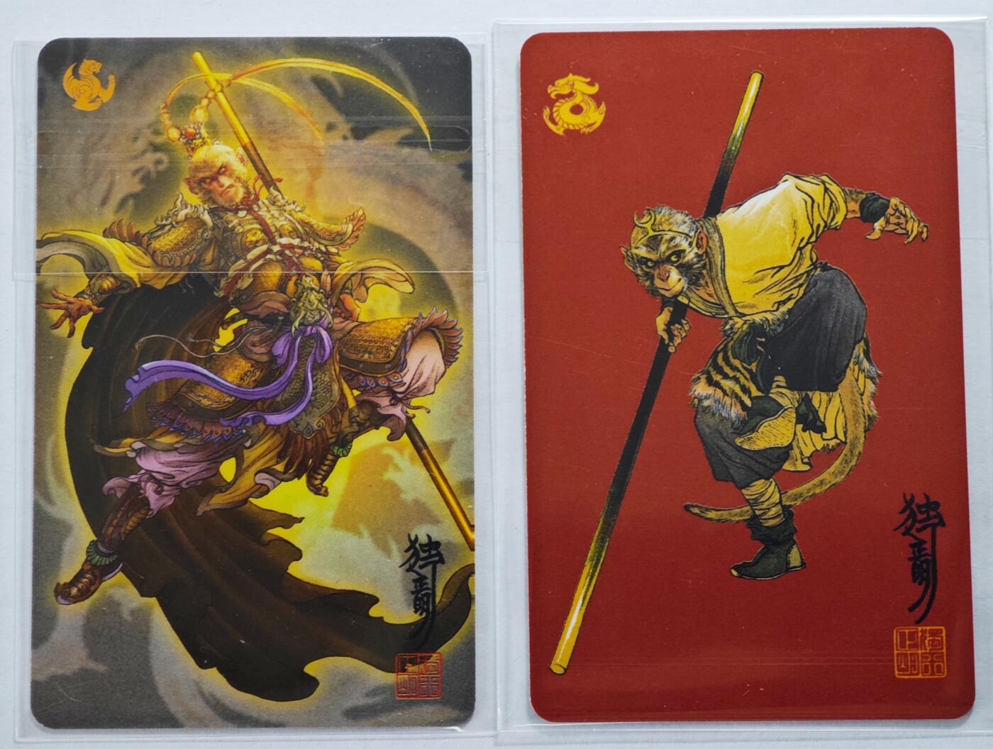 白泽拍卖卡牌手绘专场第22期中福卡展专场(离离暑云散，袅袅凉风起) 2024 独行正明 大圣，行者普卡2张 小尺寸