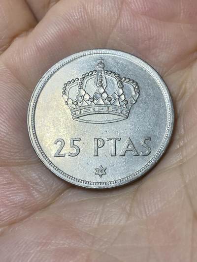 2025年第七十八场(总第一百零四场）外国好品散币(免佣金) - 西班牙🇪🇸1975(76)年25比塞塔(胡安·卡洛斯一世，第一版)
