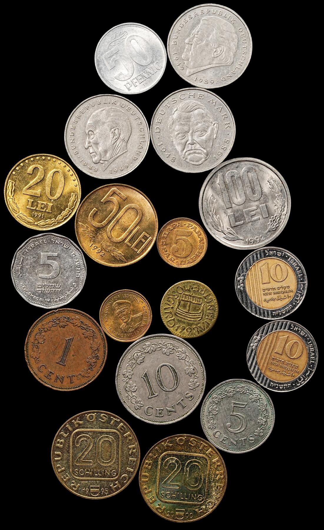 修遠堂世界钱币第八十期 马耳他，德国，罗马尼亚，德国等现代币一组