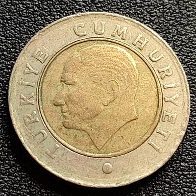 泉币菌-第84场-散币乐园场 2009年 土耳其50双色币 大桥 23.9mm 