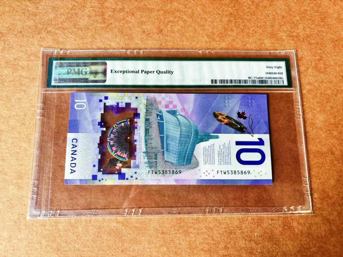 【Blue Auction】世界纸币精拍第708期——18级TOP拍卖/信誉/品质/专业/高效💫 【获奖钞 FTW首冠无47】加拿大 2018年10元  PMG68EPQ 超高分