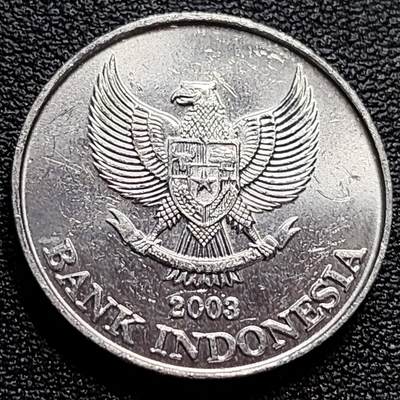 泉币菌-第84场-散币乐园场 原光 印度尼西亚200卢比铝币 鹰徽 巴厘岛八哥 25mm