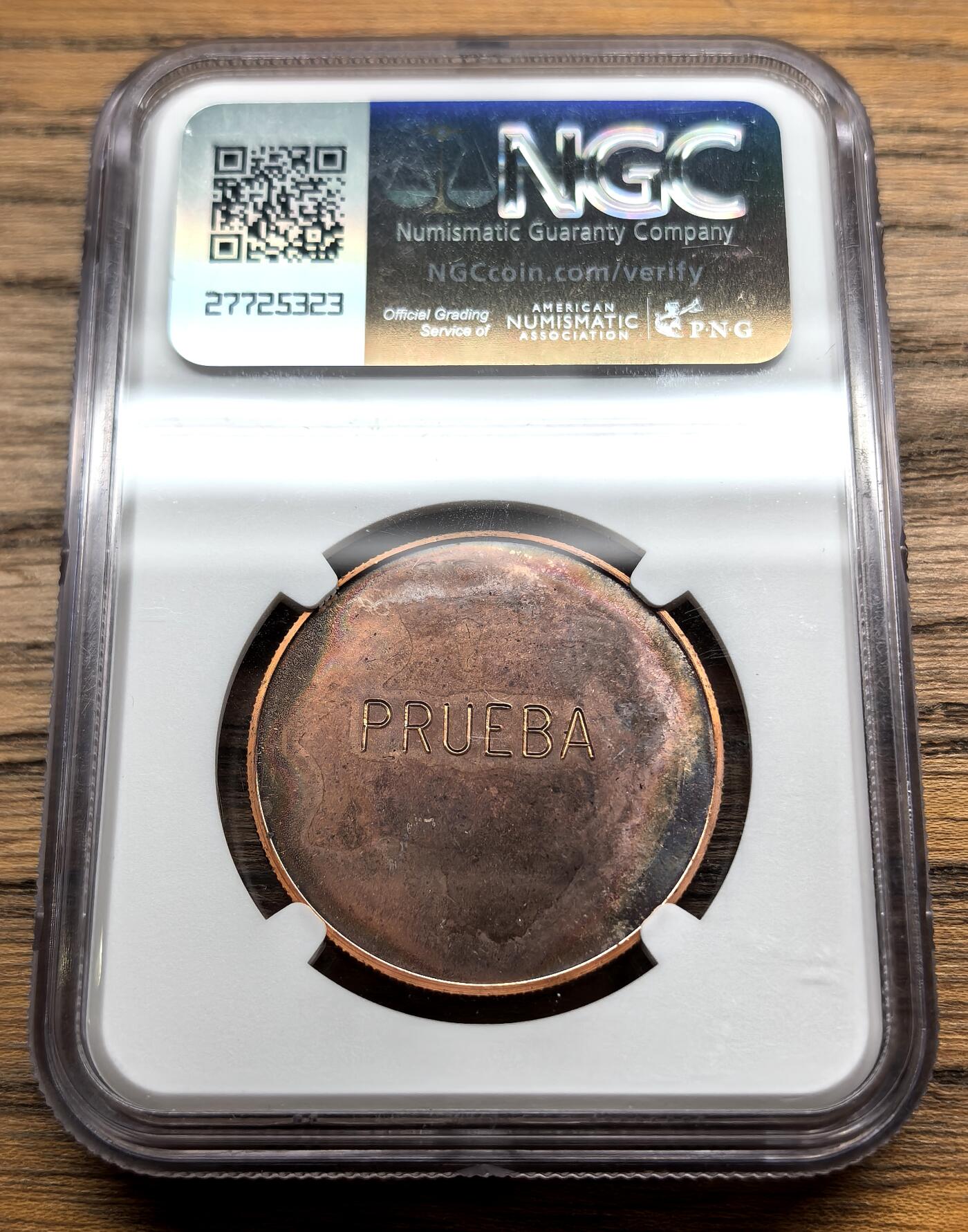 凡希社世界钱币微拍第三百零九期 1983乌拉圭纪念西班牙国王伉俪来访20000比索铜样币NGC-PF65CAMEO