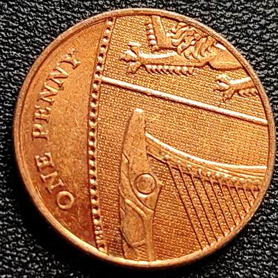 泉币菌-第84场-散币乐园场 - 狮腿版 英国1便士硬币 伊莉莎白二世 20mm